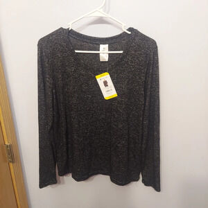 Members Mark Med Long sleeve sweater top gray soft flowy stretchy NWT new